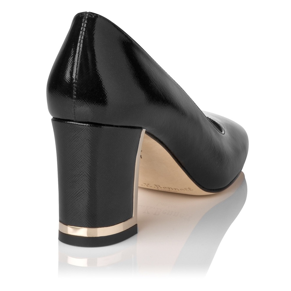 LK Bennett Tia Saffiano Patent Leather Block Heel - Picture 3 of 6